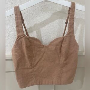 Abercrombie & Fitch Tan Matching 2 Piece Set Top and Wide Leg Pants